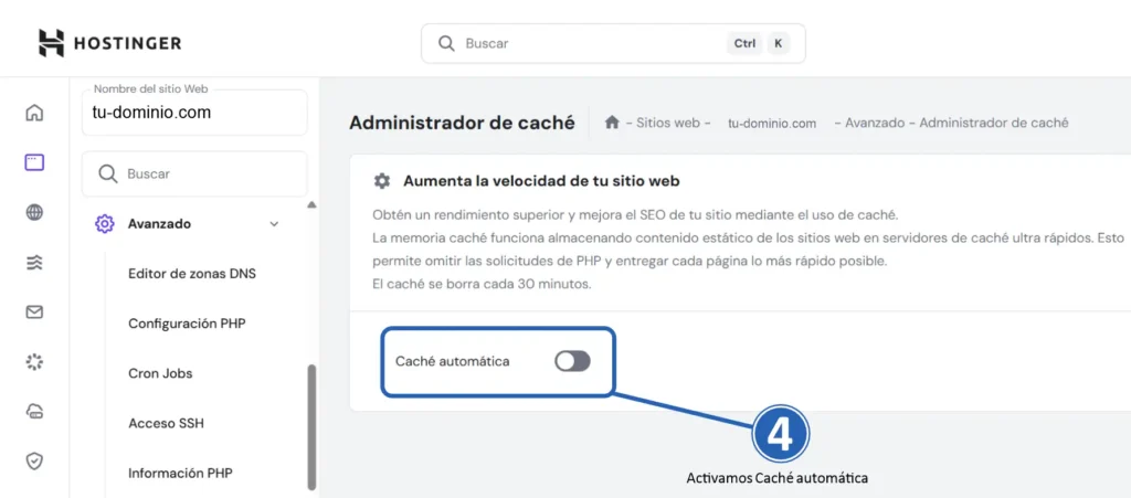 Cómo limpiar la memoria caché de un subdominio en HOSTINGER ¡en menos de UN MINUTO! | Tutorial paso a paso 2025