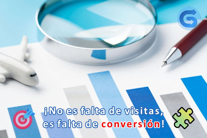 Grafico trafico web sin conversiones marketing digital